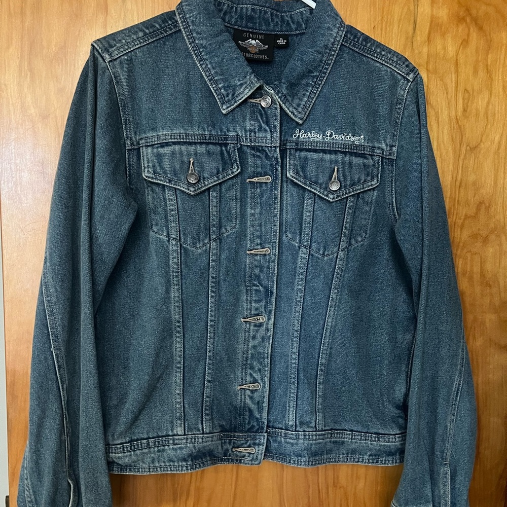 womens XL Harley Davidson jean jacket